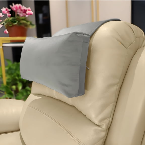 XIBUFE Adjustable Headrest Pillow for Recliners and Armchairs-Non-Slip Velvet Cushion for Neck Support and Pain Relief (Gray)