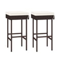 thumbnail image 6 of Gymax Patio Rattan Barstools Set of 2 Outdoor Wicker Bar Height Chairs w/ Footrest & Soft Cushions, 6 of 6