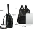thumbnail image 4 of Mochila negra para mujer, diseño multiusos, bolso convertible, bolso de hombro, bolso de viaje, 4 of 5