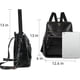thumbnail image 4 of Mochila negra para mujer, diseño multiusos, bolso convertible, bolso de hombro, bolso de viaje, 4 of 5