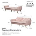 thumbnail image 2 of Novogratz Tallulah Memory Foam Futon, Pink, 2 of 20