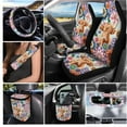 thumbnail image 2 of Uorisanigo Flowers Highland Cow 15 Pcs Car Seat Covers Set for Women Men, Steering Wheel Wrap Seat Belt Cushion Pad Trash Bin Air Vent Box Rear View Mirror Covers Coasters Key Chain for Most Cars, 2 of 7