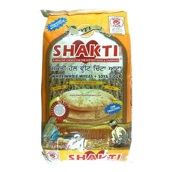 Shakti White whole wheat +Soya Flour, 20 lbs
