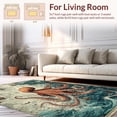 thumbnail image 2 of ODIKA 8'x10' Machine Washable Non-Slip Area Rug, Oceanic Voyage Tentacled Creature Cartography With Compass Design High Traffic Rug, Brown, 38694, 2 of 7