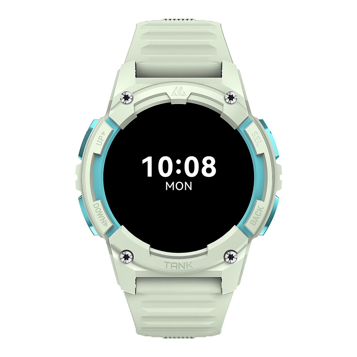 KOSPET TANK S2 1.32-In. AMOLED GPS Smartwatch with Silicone Band (Iris Green), P-S001-G