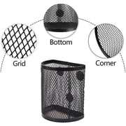 2 Models Mesh Pen Holder for Desk Casewin Black Wire Mesh Pencil Holder, Mesh Pen Holder Square&Pen Holder Round Shape, Magnetic Pencil Holder, for Refrigerator, Desk Whiteboard, Locker Accessories