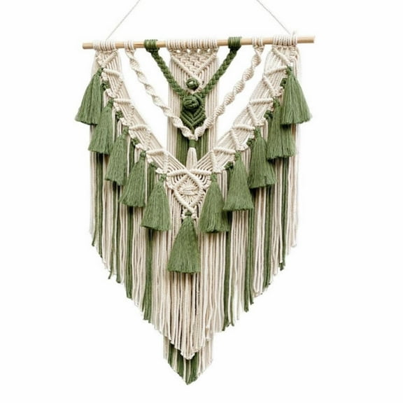 Clearance! Eeatig Tapestries Boho Macrame Wall Hanging & Wall Decor Cotton Handmade Tapestry with Tassel Woven Macrame Wall Art for Decorating Bedroom Living Room Apartment Nursery