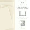 thumbnail image 5 of Noble Linens 4 Piece Solid Microfiber Bed Sheet Set, Ivory, King, 5 of 10