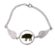 thumbnail image 1 of Cerdo negro animal imagen Pulsera pulsera pulsera alas de ángel pulsera, 1 of 3