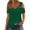 Green, variant on Simua Womens Summer Tops V-Neck O Ring Cold Shoulder Tank Tops Casual Short Sleeve T-shirt Blouse