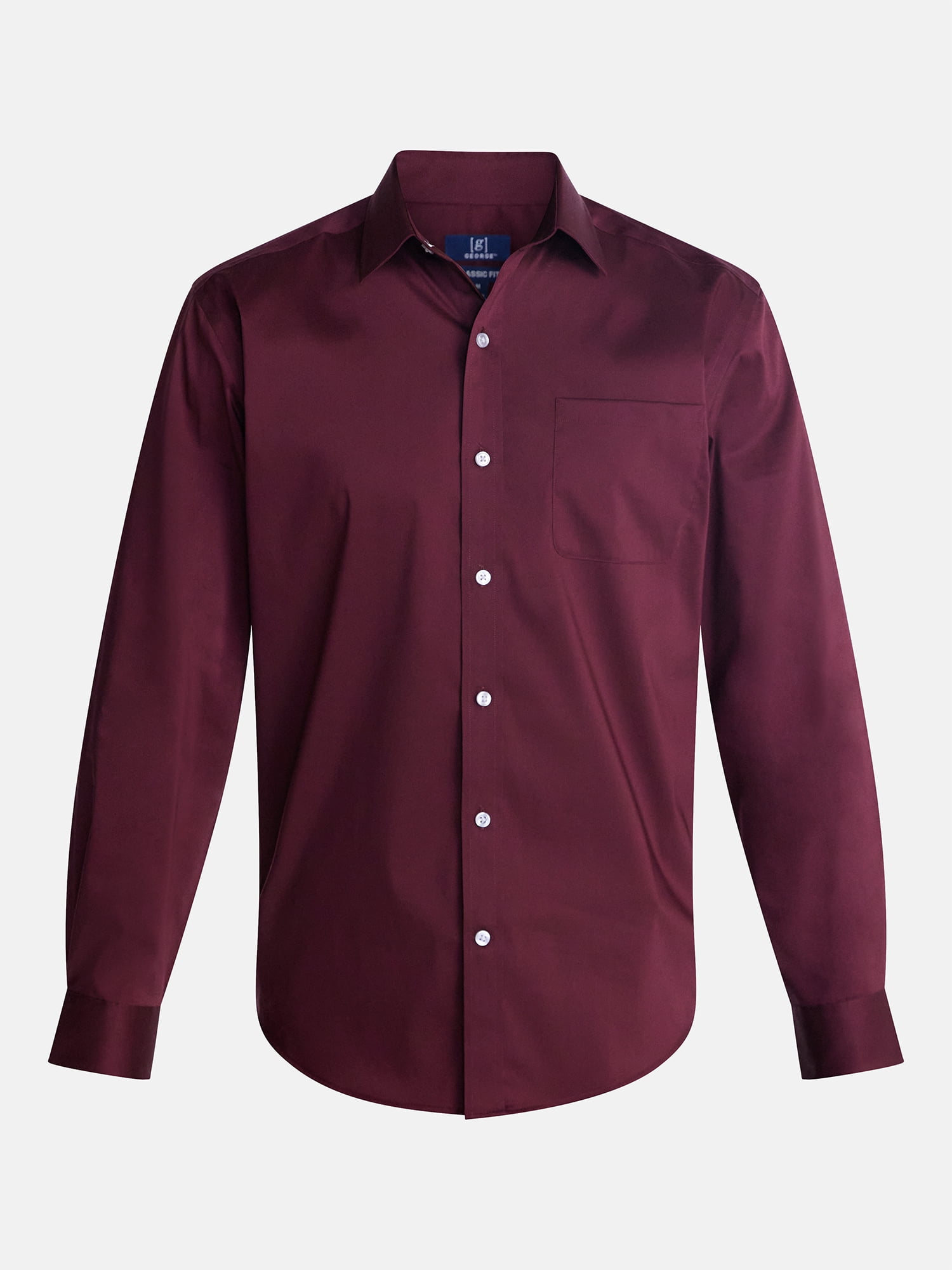 George Men's and Big Men's Classic Fit Dress Shirt with Long Sleeves, Sizes S-3XL