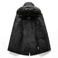 thumbnail image 4 of Men's Winter Coat Recycled Padded Winter Jacket Waterproof Puffer Jacket with Detachable Hood Solid Quilted Jacket A-Black L, 4 of 9