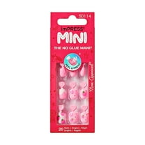 KISS imPRESS Kids Valentine's Day Press on Nails, Amazing, Pink, Kids Squoval, 20 Count