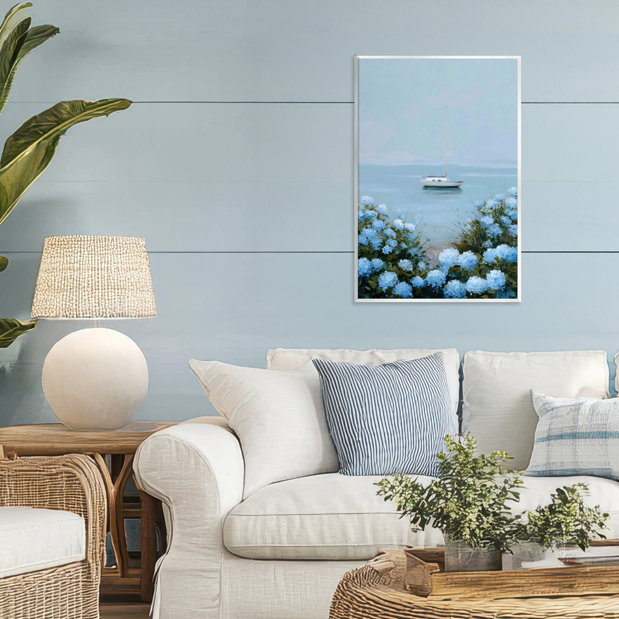 Stupell Industries Yacht in Floral Bay Wall Plaque Art, design by Petal Prints Design
