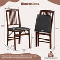 thumbnail image 3 of Gymax Folding Dining Chairs Set of 2 w/Padded Seat Rubber Wood Frame for Dining Room, 3 of 10