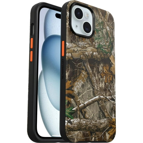 OtterBox Symmetry Series  Case With MagSafe for iPhone 15, iPhone 14, and iPhone 13, Realtree Blaze Edge