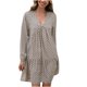 thumbnail image 1 of Vestido largo estampado de manga larga con cuello en V informal para mujer sexy a la moda Fridja NMB1709, 1 of 6