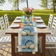 thumbnail image 4 of Table Runners 48 Inches Long Dress Scarves, Blue Coastal Starfish Farmhouse Kitchen/Dining Table Runner, Short Coffee Tablerunners, Vintage Beige Nautical Coral Summer 13x48 Inch, 4 of 9