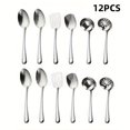 thumbnail image 5 of 6pcs/ 12pcs Stainless Steel Cookware Set, Durable Kitchen Utensils with Golden Plating, Including Soup Spoon, Shovel, Whisk, Tongs And Colander, Cooking Utensils Set, Kitchen Utensils father gift, 5 of 11