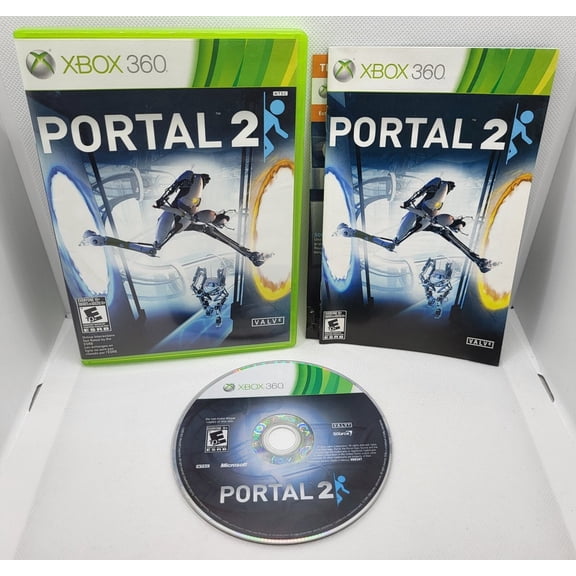 Restored Portal 2 by Valve for Physical/Xbox 360, RPG, Parental Controls, Video Game, 2 Offline Players