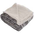 thumbnail image 1 of Fleece & Sherpa Throw Blanket, Grey Stars, 1 of 1