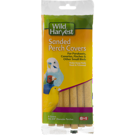 Wild Harvest Sanded Perch Covers for Small Birds, 6 Ct