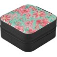thumbnail image 3 of SKYSONIC Pink Flower Leather Jewelry Box,Portable Mini Jewelry Case Traveling Jewelry Organizer for Rings Necklaces Bracelets Earrings, 3 of 7