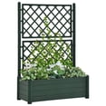 thumbnail image 1 of vidaXL Garden Planter with Trellis 100x43x142 cm PP Green, 1 of 4