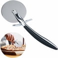 thumbnail image 1 of Rueda cortadora de pizza profesional, cortadora de pizza de acero inoxidable para cortar alimentos de forma versátil, equipada con protector de cuchilla y mango cómodo para uso doméstico y comercial, 1 of 1