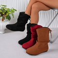 thumbnail image 6 of NOKIO Women's Wide Width Flat B𝗈𝗈𝑡𝑠 Comfortable Mid Calf Booties Fashion Back La𝖼e Up Booties Casual Round Toe Shoes V𝗂ntage Western Cowboy Shoes Lightweight Pull On Walking B𝗈𝗈𝑡𝑠, 6 of 9
