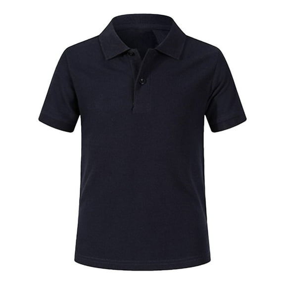 KAUOD Kid Boy's Short Sleeve Polo Shirts Daily Lapel Button up Short Sleeved Tops School Uniform Clothes Color Cute Outfits