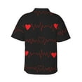 thumbnail image 3 of Picia Cardiogram and Heart Gentle Cotton Regular Fit Short Sleeve Casual Hawaiian Shirt for Men-XX-Large, 3 of 9