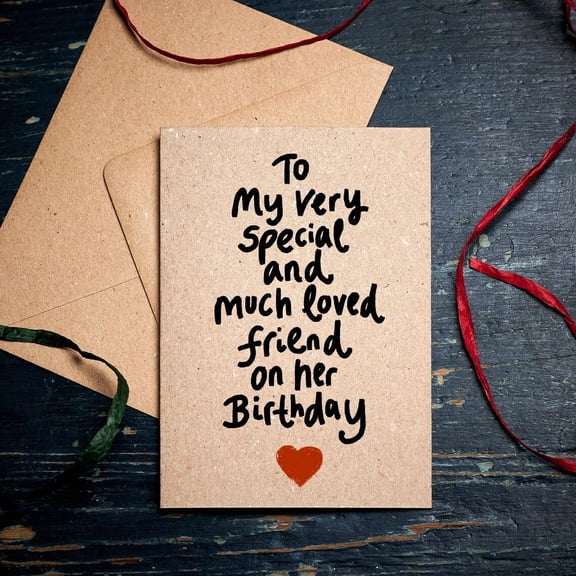 Birthday Card for Special Friend – Heartfelt Note for Loved Ones – Blank Inside, Includes Envelope – Perfect Gift for Her Birthday