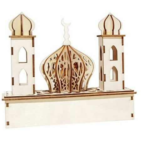 

Muslim Palace Light Night Light LED Wooden Eid Mubarak Decoration Gift Party Healthy and Eco-friendly Palace Palace