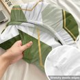 thumbnail image 4 of Full Size Fitted Sheet Set - Sage Green Marble 3 Piece Bedding Sets 16" Deep Pocket Fitted Sheet with 2 Pillowcases Gold White Geometric Hexagon Modern Brushed Microfiber Hotel Luxury Bed Sheets, 4 of 9