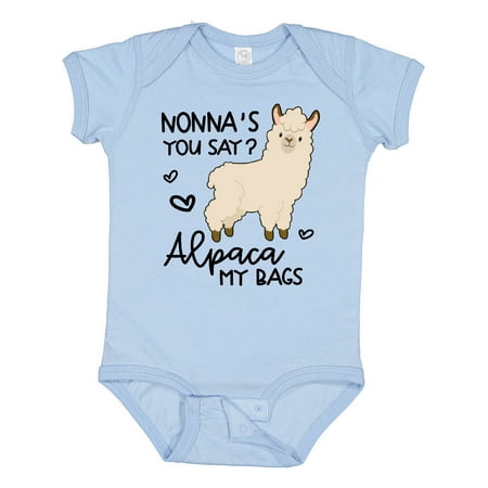 

Inktastic Nonna s You Say Alpaca My Bags Gift Baby Boy or Baby Girl Bodysuit