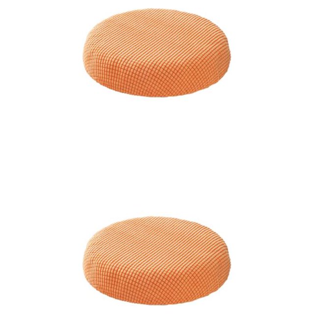 Decodeary Soft And Stool Cushions With Elastic Band – Any Space Round Cushion Polyester Seat Covers Fits Most Stools orange 2Set