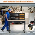thumbnail image 2 of Garvee 48" x 24" Worktable with Drawer & Pegboard, Heavy Duty Work Platform Adjustable Height with Power Outlets, Wheels, 2000 LBS Load Capacity, Work Benches for Garage, Black, 2 of 6