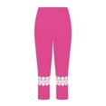 thumbnail image 5 of Juslio Girls Pants Kids Fashion Solid Color Cute Summer Leisure Yoga Leggings Sports Lace Cropped（Hot Pink Capris， 12 Years）, 5 of 8