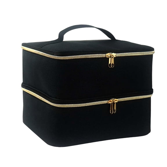 Double Layer Nail Polish Carrying Case Bag 30 Grids 15ml 0.5 fl Durable Container Nail Organizer Box for Female Perfume Manicure Sets