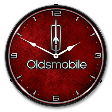 Collectable Sign and Clock Oldsmobile LED Lighted Premium Wall Clock
