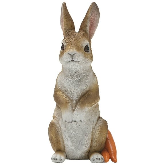 Resin Bunny Garden Statue, 9.84 in / 25 cm Tall Outdoor Rabbit Sculpture for Garden, Yard and Patio Decor, Handcrafted Detail, Long-Lasting Resin Material