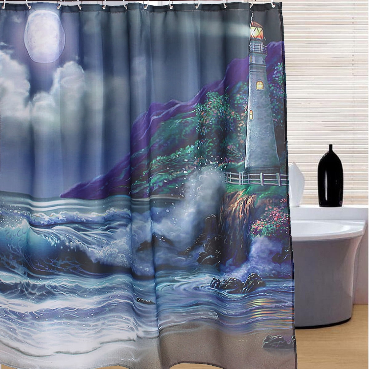 Hot New Custom Lighthouse Bathroom Fabric Waterproof Shower Curtain ...