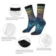 thumbnail image 3 of Gukieu Palm Trees Print Contrast Color Mid-calf Socks, Sweat-wicking Athletic Socks, Unisex Clothing Accessories, 3 of 6