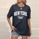 thumbnail image 2 of Camiseta informal de manga corta con hombros descubiertos y estampado de letras en inglés para mujer., 2 of 4