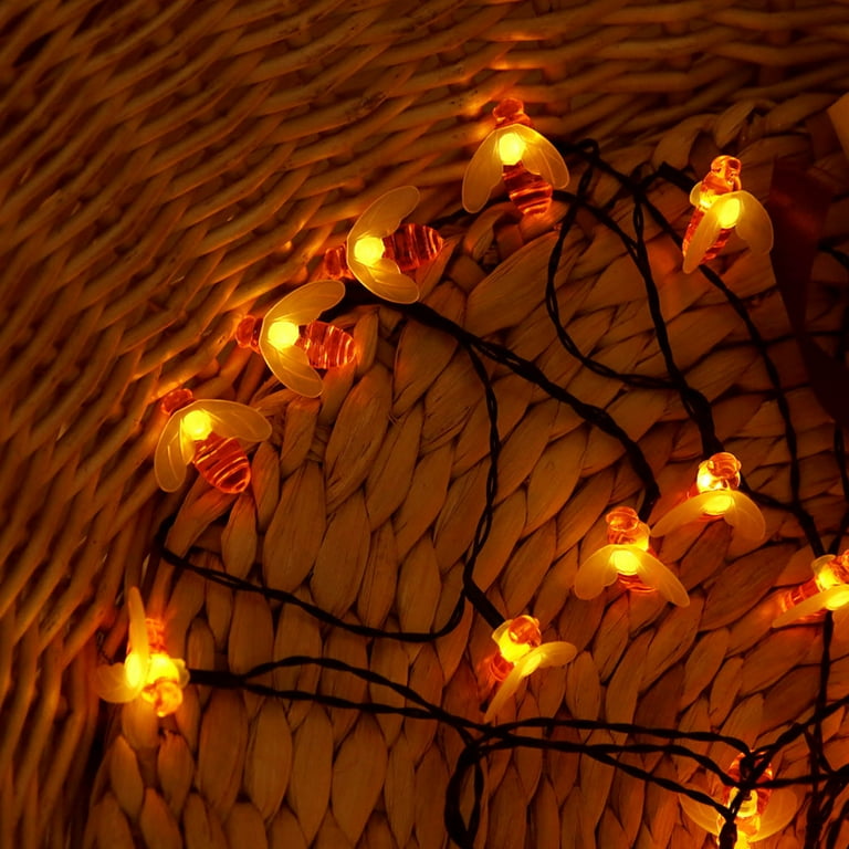 CoreLife Outdoor Solar String Lights - Honey Bee Shaped 19.75ft 30 Warm White LED Lights Waterproof Solar Powered Fairy Garden Lights CoreLife Outdoor Solar String Lights - Honey Bee Shaped 19.75ft 30 Warm White LED Lights Waterproof Solar Powered Fairy Garden Lights