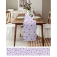 thumbnail image 3 of Purple Flowers Table Runner 72 Inches, Botanical Florals Plants Country Aesthetic Bed Runner Dresser Scarves Tabletop for Indoor Outdoor Parties/Ceremony/Banquet, 18" x 72", 3 of 8