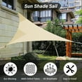 thumbnail image 4 of Beige Triangle Shade Sail - UV Block Outdoor Canopy, 4 of 6