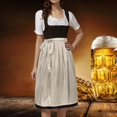 thumbnail image 2 of Xijirk Women's Dirndl Dress Traditional Bavarian Short Sleeve Stripe Floral Embroidery Midi Apron Costume for Oktoberfest Cosplay Theme Party,M, 2 of 8