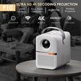 thumbnail image 3 of TFixol P10 4K Android 10 Projector with 200ANSI Lumens, 2G+16G Memory, Wi-Fi 2.4G & BT4.2, Keystone Correction, 30-150 Inch Projection, 2-3.6m Distance, USB/3.5mm Ports, Remote Included, 100-240V US, 3 of 6